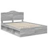 vidaXL Estructura de cama con cabecera Gris Sonoma 140 x 190 cm