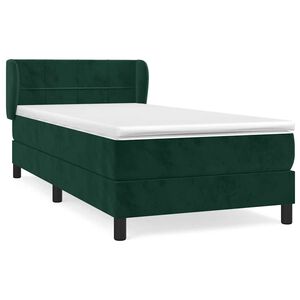 vidaXL Cama box spring con colch&oacute;n terciopelo verde oscuro 80x200 cm