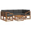vidaXL Conjunto de sof&aacute;s de exterior 7 pcs Natural y Antracita