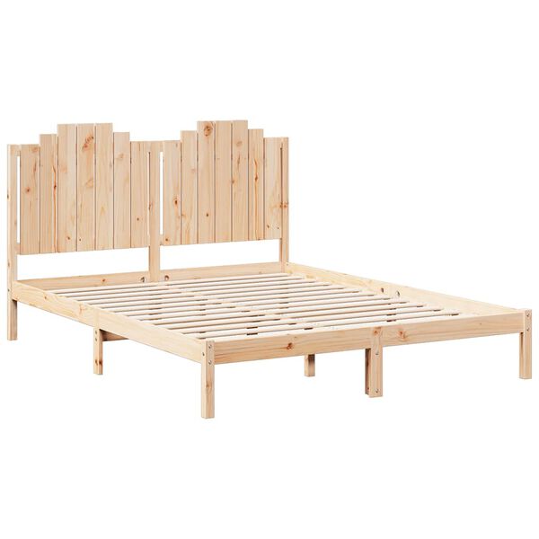 vidaXL Cama extralarga sin colch&oacute;n madera maciza 140x210 cm