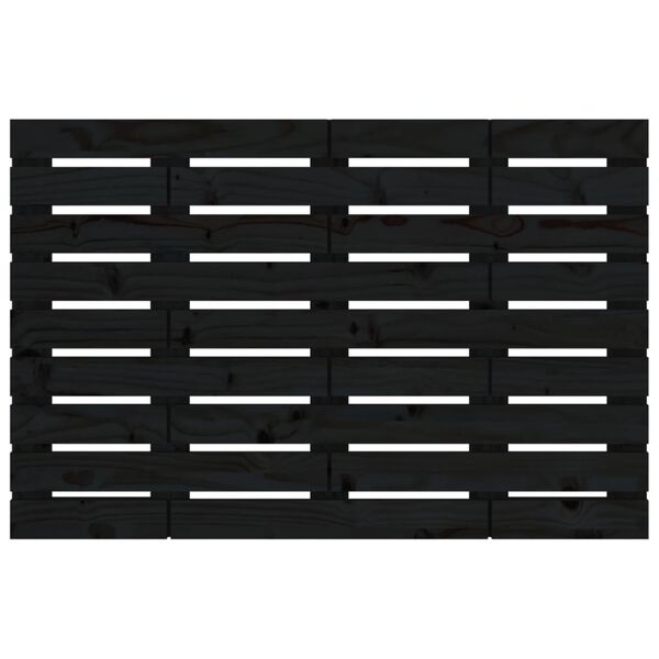 vidaXL Cabecero de cama de pared madera maciza pino negro 81x3x63 cm