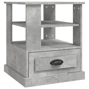 vidaXL Mesa auxiliar madera contrachapada gris hormig&oacute;n 50x50x60 cm