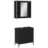 vidaXL Juego de muebles de baño 2 pzas madera contrachapada negro