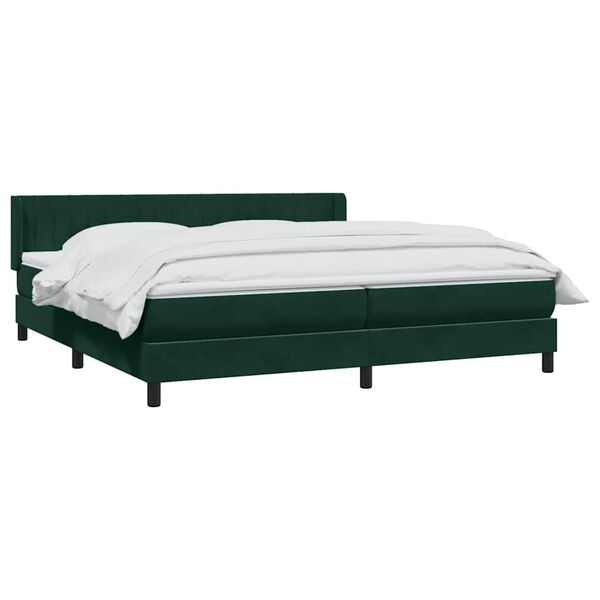 vidaXL Cama box spring con colch&oacute;n terciopelo verde oscuro 180x220 cm
