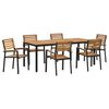 vidaXL Conjunto de Comedor de Jard&iacute;n 7 pcs Negro