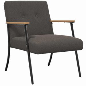 vidaXL sill&oacute;n Gris oscuro Tejido parecido a lana rizada