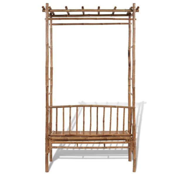 vidaXL Banco de jard&iacute;n con p&eacute;rgola bamb&uacute; 130 cm