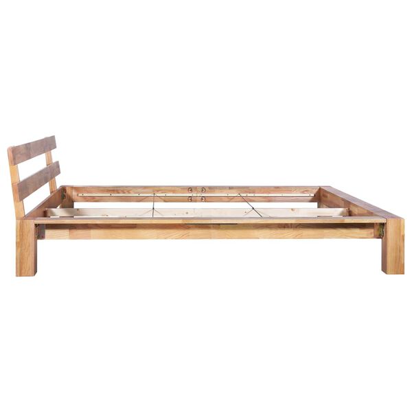 vidaXL Estructura de cama sin colch&oacute;n madera maciza roble 160x200 cm