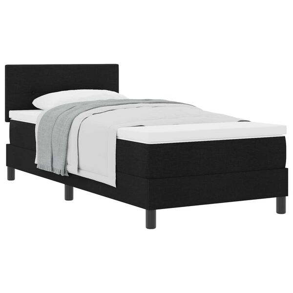 vidaXL Cama tipo Box Spring con colch&oacute;n Negro 90 x 190 cm tela