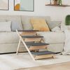 vidaXL Escalera para perros madera maciza de abeto gris 105x47 cm