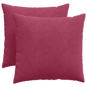 vidaXL Cojines de sof&aacute; 2 pcs Rojo vino 50 x 50 cm Tela de pana