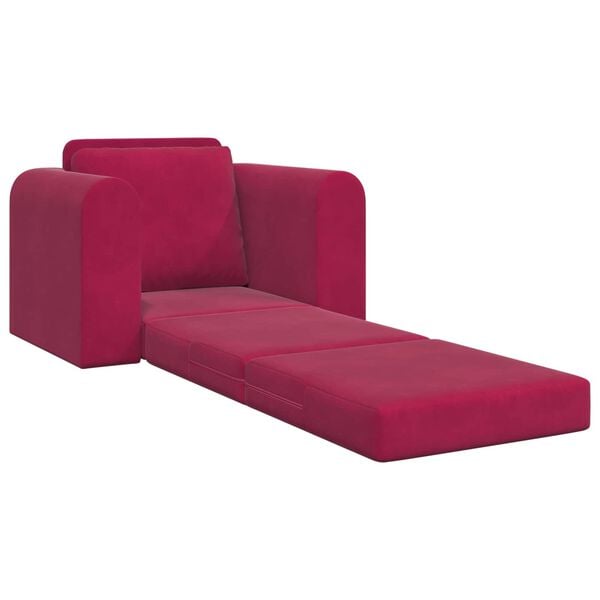 vidaXL Sof&aacute; cama Rojo vino 98 x 71 x 83 cm Terciopelo