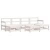 vidaXL Juego de muebles de jard&iacute;n 7 pzas madera maciza de pino blanco