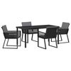 vidaXL Conjunto de Comedor de Jard&iacute;n 5 pcs Negro