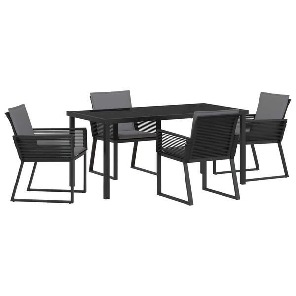 vidaXL Conjunto de Comedor de Jard&iacute;n 5 pcs Negro