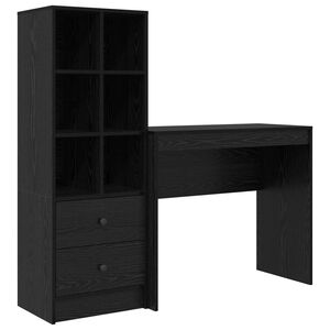 vidaXL Escritorio Roble Negro 135,5 x 40 x 127 cm 2 uds.