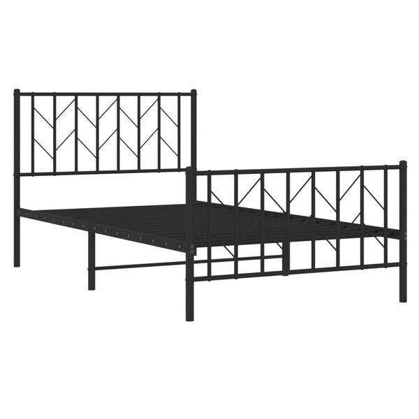 vidaXL Estructura cama sin colch&oacute;n con estribo metal negro 100x190 cm