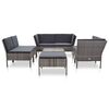 vidaXL Set de muebles de jard&iacute;n 8 pzas y cojines rat&aacute;n sint&eacute;tico gris