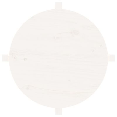 vidaXL Mesa de centro de madera maciza de pino blanco 62,5x45 cm