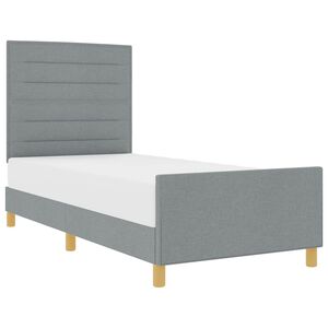 vidaXL Estructura de cama con cabecera Gris claro 100 x 200 cm tela