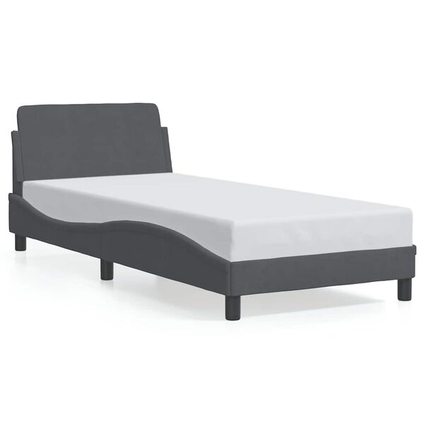 vidaXL Estructura de cama Dover terciopelo gris oscuro 80x200 cm