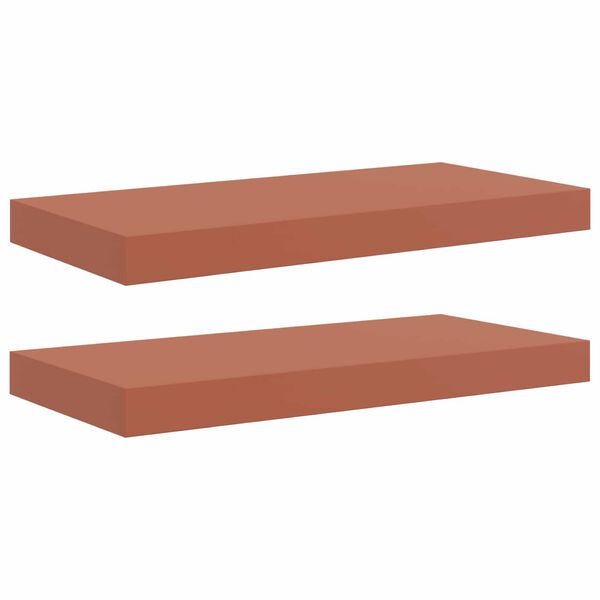 vidaXL Estante de pared 2 pcs Rojo 50 x 23 x 4 cm Madera de ingenier&iacute;a