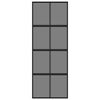 vidaXL Puerta corredera vidrio templado y aluminio negra 76x205 cm