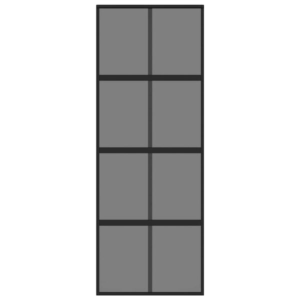 vidaXL Puerta corredera vidrio templado y aluminio negra 76x205 cm