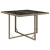 vidaXL Mesa de jard&iacute;n rat&aacute;n sint&eacute;tico y vidrio beige 109x107x74 cm