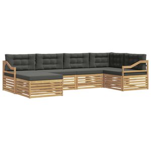 vidaXL Conjunto de sof&aacute;s de exterior 6 uds. Blanco y Antracita