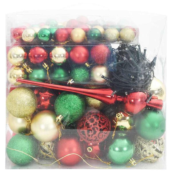 vidaXL Juego de Esferas de Navidad 120 pcs Multicolor Pl&aacute;stico