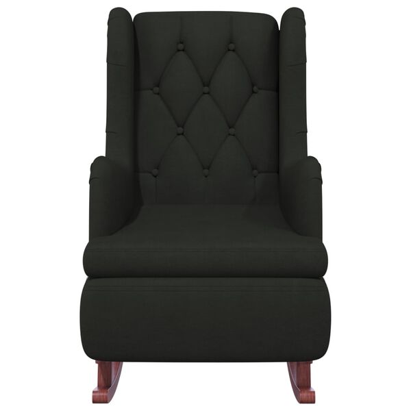 vidaXL Sill&oacute;n patas mecedoras madera caucho maciza terciopelo negro