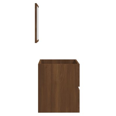 vidaXL Armario de baño con espejo madera contrachapada marrón roble