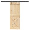 vidaXL Puerta corredera con herrajes madera maciza de pino 85x210 cm