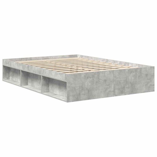 vidaXL Estructura de cama gris hormig&oacute;n 140x190 cm