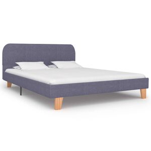 vidaXL Estructura de cama sin colch&oacute;n tela gris claro 140x200 cm