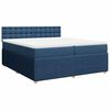 vidaXL Cama box spring con colch&oacute;n tela azul 200x200 cm