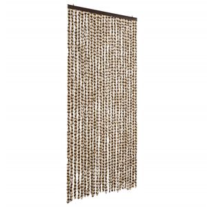 vidaXL Cortina antimoscas chenilla beige y marr&oacute;n 100x230 cm
