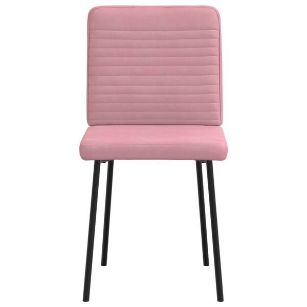 vidaXL Sillas de comedor 4 unidades terciopelo rosa