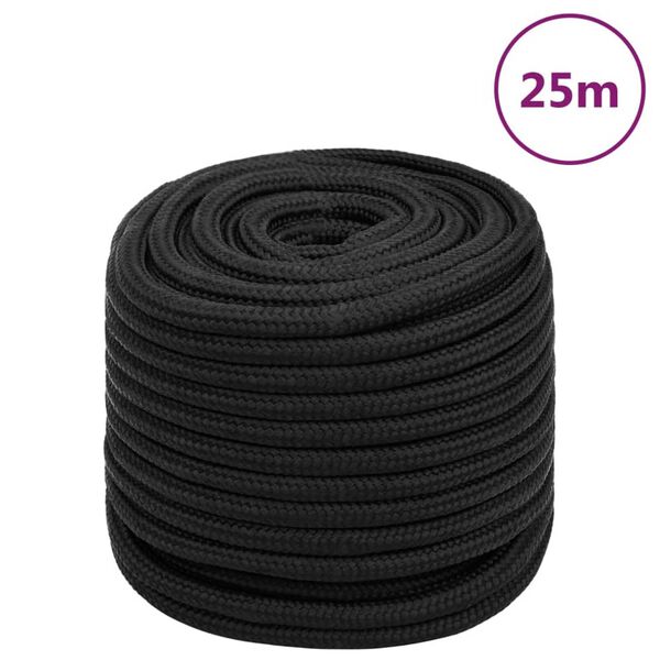 vidaXL Cuerda de barco polipropileno negro intenso 18 mm 25 m