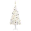 vidaXL &Aacute;rbol de Navidad preiluminado con luces y bolas blanco 210 cm
