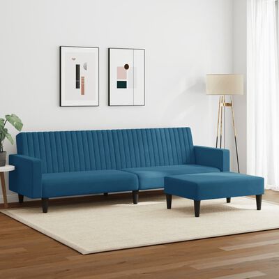 vidaXL Juego de sofás 2 piezas terciopelo azul