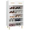vidaXL Mueble zapatero madera contrachapada blanco brillo 60x35x105 cm