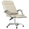 vidaXL Silla de oficina reclinable masaje cuero sint&eacute;tico color crema