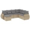 vidaXL Set sof&aacute;s de jard&iacute;n 7 piezas y cojines rat&aacute;n sint&eacute;tico beige