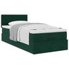 vidaXL Estructura de cama otomana con colch&oacute;n terciopelo verde oscuro