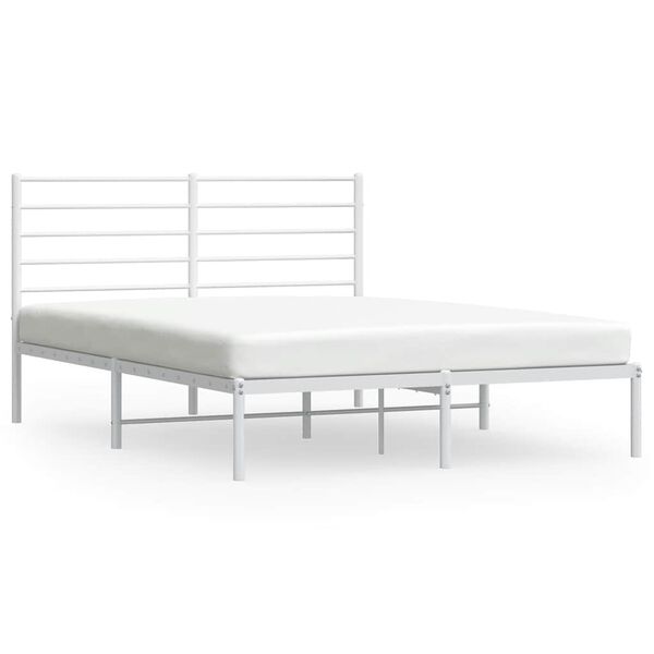 vidaXL Estructura cama sin colch&oacute;n con cabecero metal blanco 120x190cm