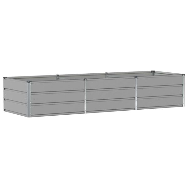vidaXL Jardinera Gris Claro 240 x 80 x 45 cm Acero