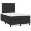 vidaXL Cama box spring con colch&oacute;n cuero sint&eacute;tico negro 120x190 cm