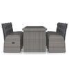 vidaXL Set de comedor de jardín 7 pzas y cojines ratán sintético gris